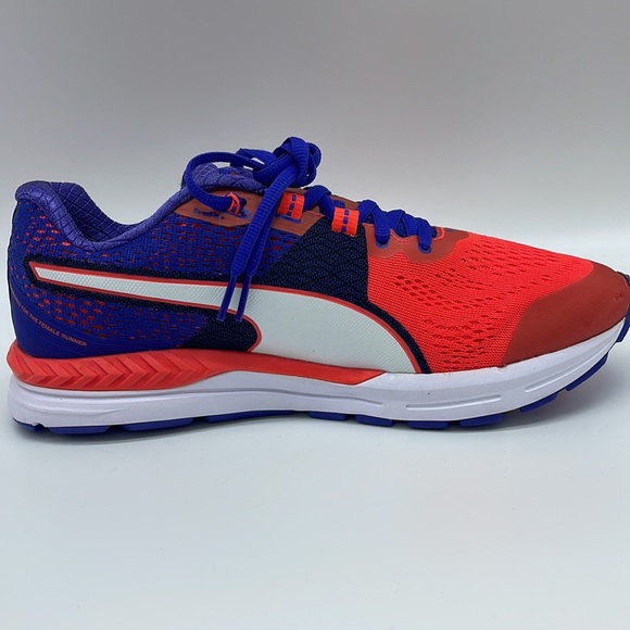 Puma Men's Speed 600 Ignite Red Blast/Royal Blue/White Ankle-High Running Shoe - Picture 9 of 11
